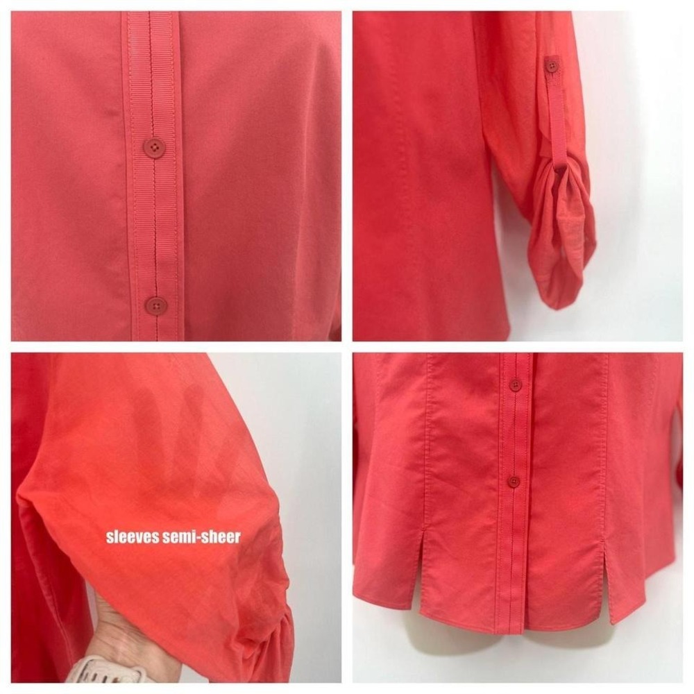 Elie Tahari Womens Top L Coral Office Career Preppy Minimalist Silk Blend Staple - Picture 3 of 6